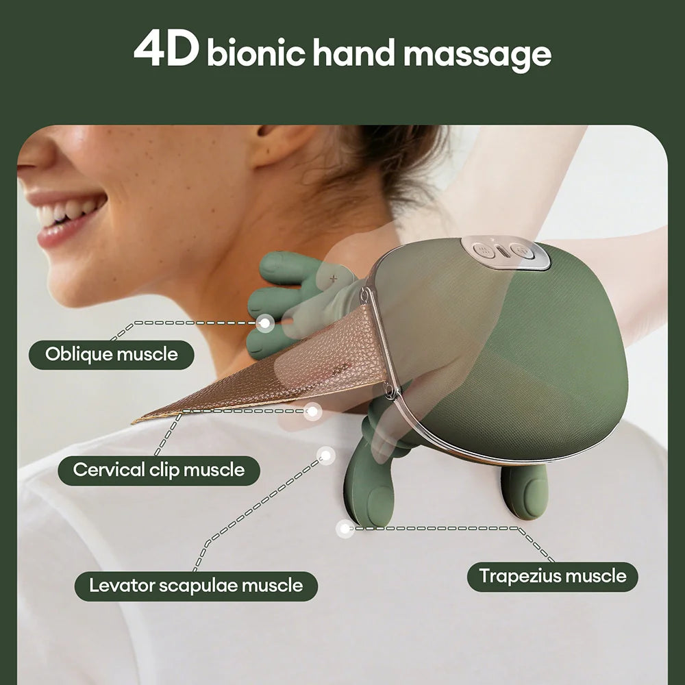 RevivoCore™ 4D Bionic Finger Neck & Shoulder Massager - Wireless Trapezius Deep.
